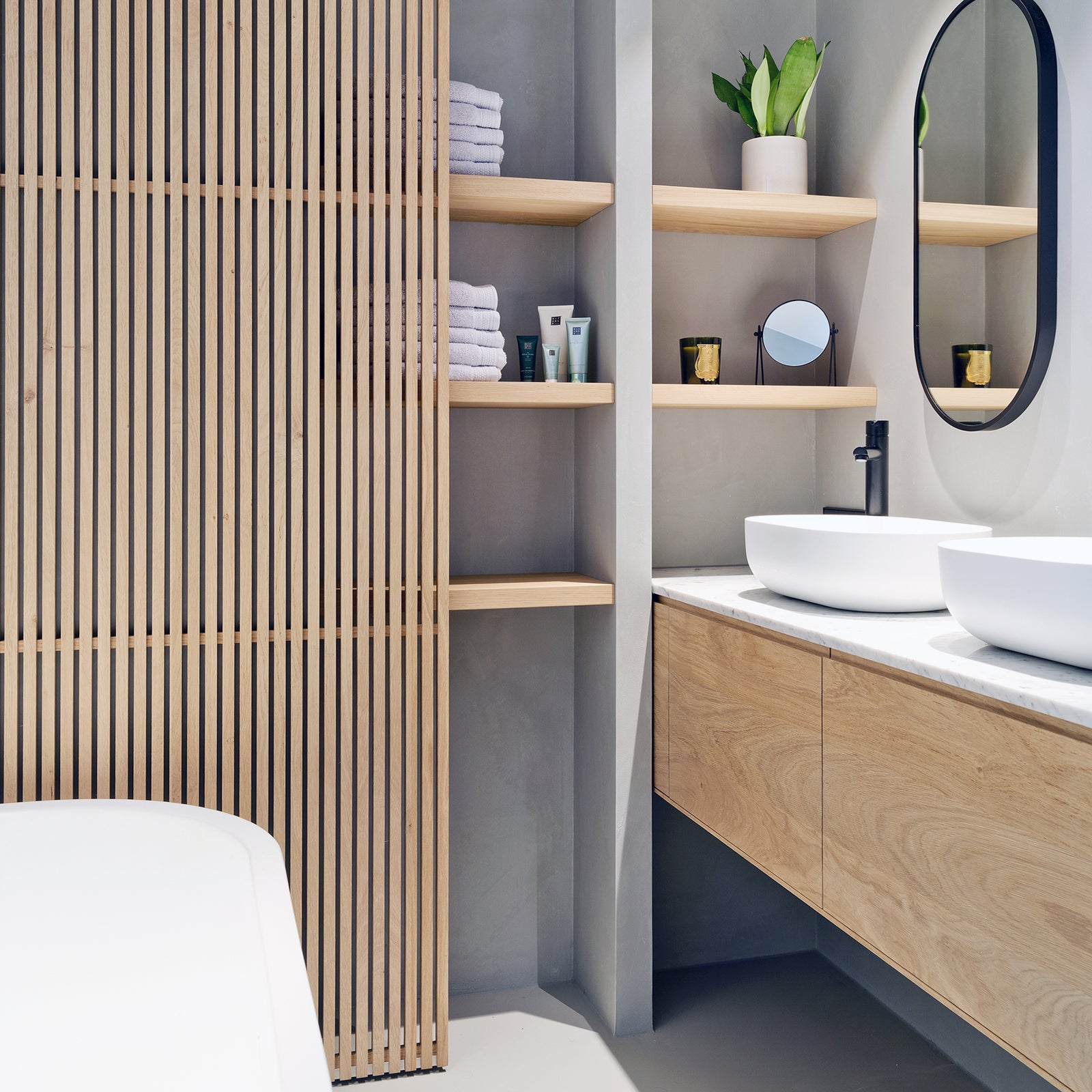 Houten wandplanken voor keuken of badkamer