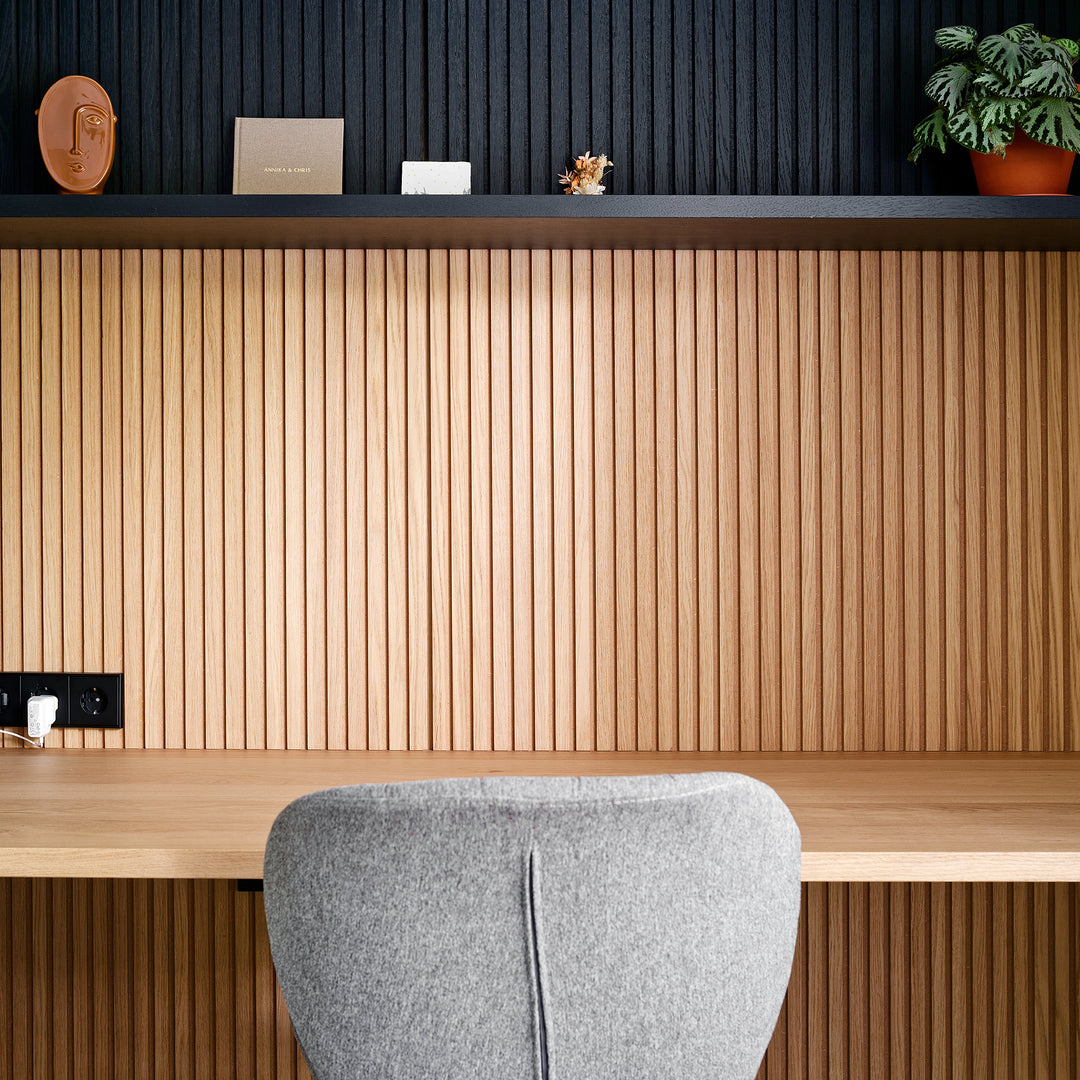 Houtmerk - Kast Flex 06 - Hoge kast met bureaublad en achterwand Kastcombinatie Houtmerk