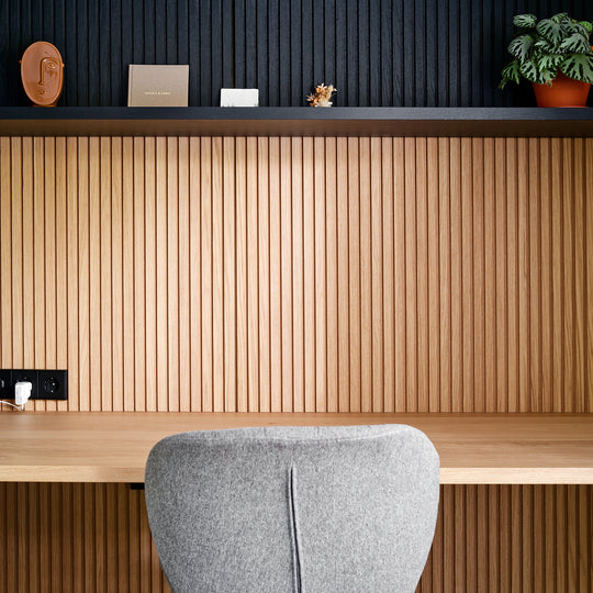 Houtmerk - Kast Flex 06 - Hoge kast met bureaublad en achterwand Kastcombinatie Houtmerk