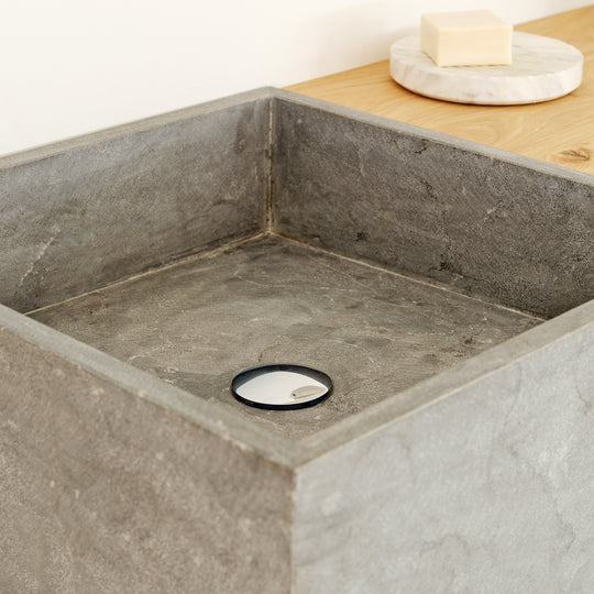 Houtmerk - Badmeubel Lago 100cm met Concreto stenen wastafel - Massief hout - SALE Badmeubels Houtmerk