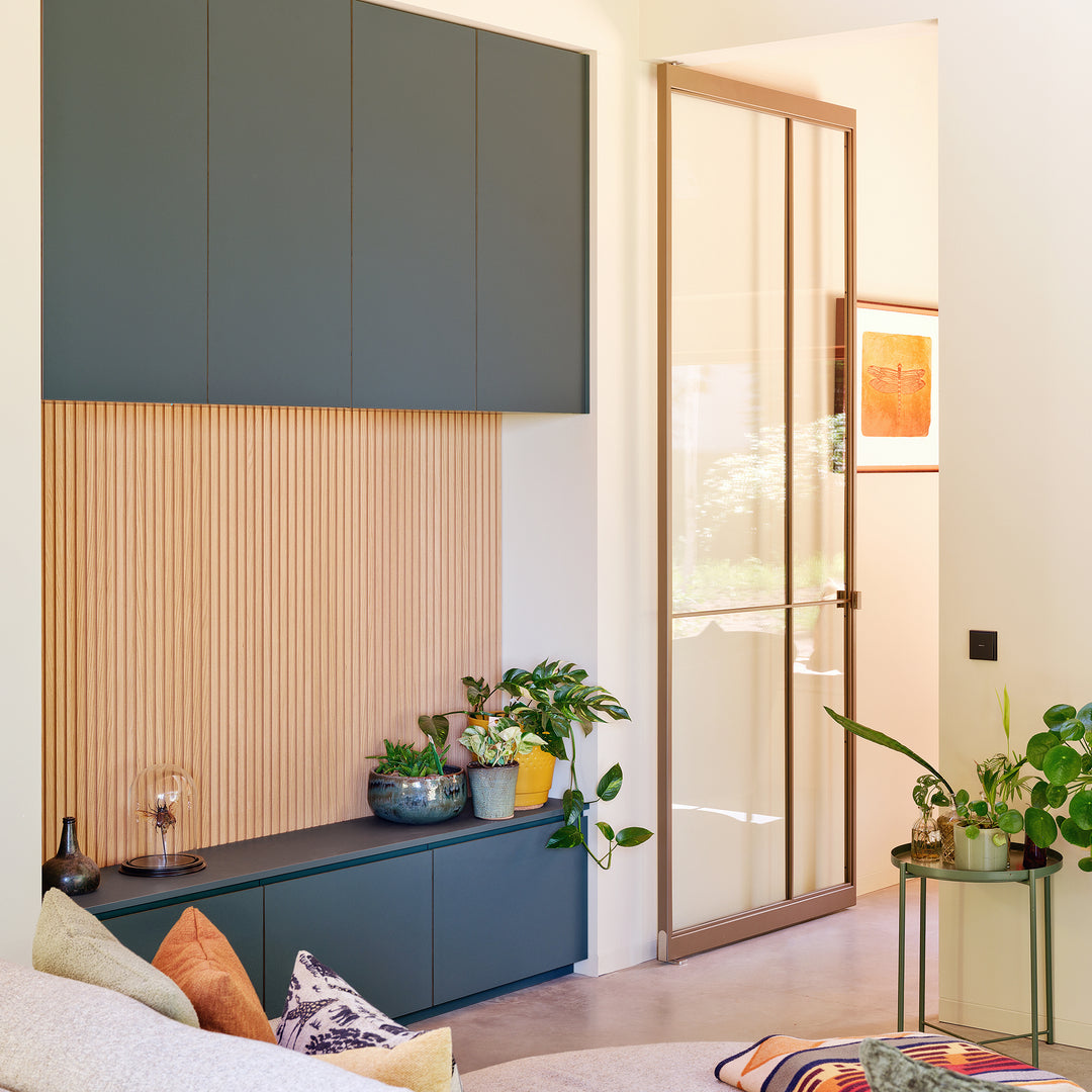 Houtmerk Domus® - Kamerhoge inbouwkast - Arpa Fenix met hout Kasten Houtmerk