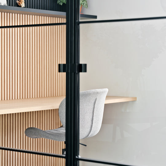 Houtmerk - Kast Flex 04 - Bureaublad met wandplanken Kastcombinatie Houtmerk
