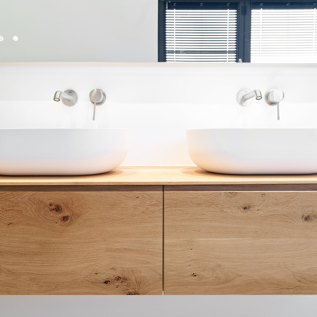 Houtmerk - Houten Badmeubel Malaga 75cm - Massief hout maatwerk - SALE Badmeubels houtmerk