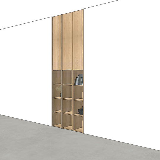 Houtmerk - Kast Lusso 04 - Hoge kast met houten Spatio vak Kastcombinatie Houtmerk