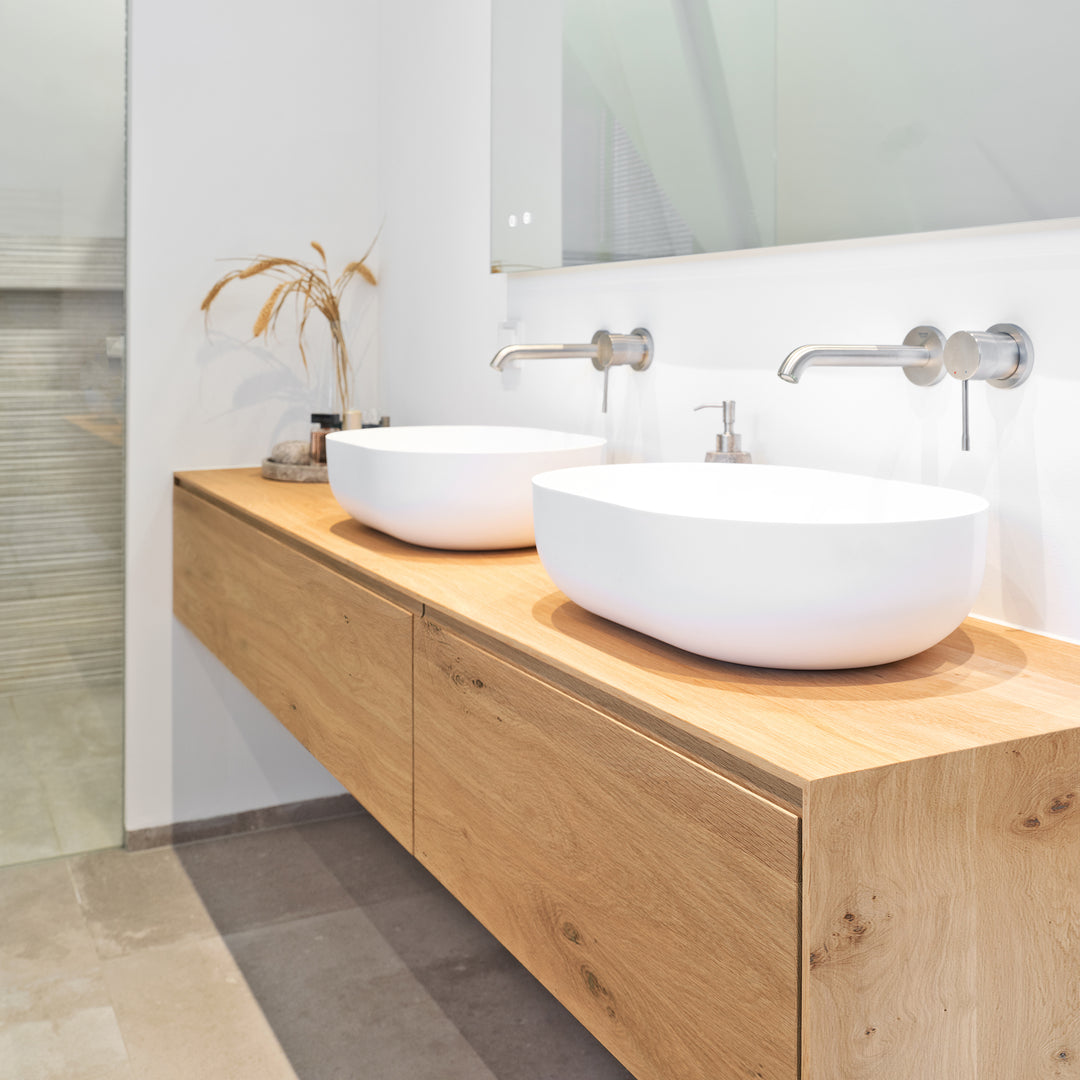 Houtmerk - Houten Badmeubel Malaga 75cm - Massief hout maatwerk - SALE Badmeubels houtmerk