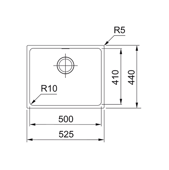 Franke - Spoelbak Sirius Tectonite - Polar White 50x41cm Spoelbak Franke