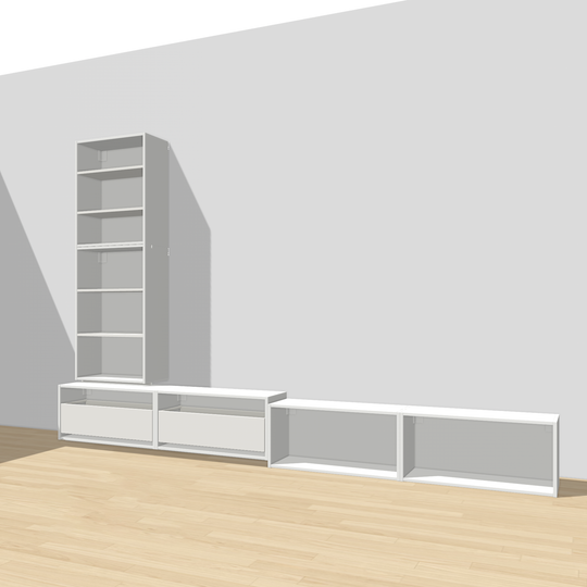 Houtmerk - Kast Argo 06 - Hoge kast met diepe ladekast Kastcombinatie Houtmerk