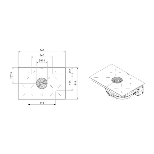 Bora - Pure - Kookplaat met afzuiging - SALE Houtmerk