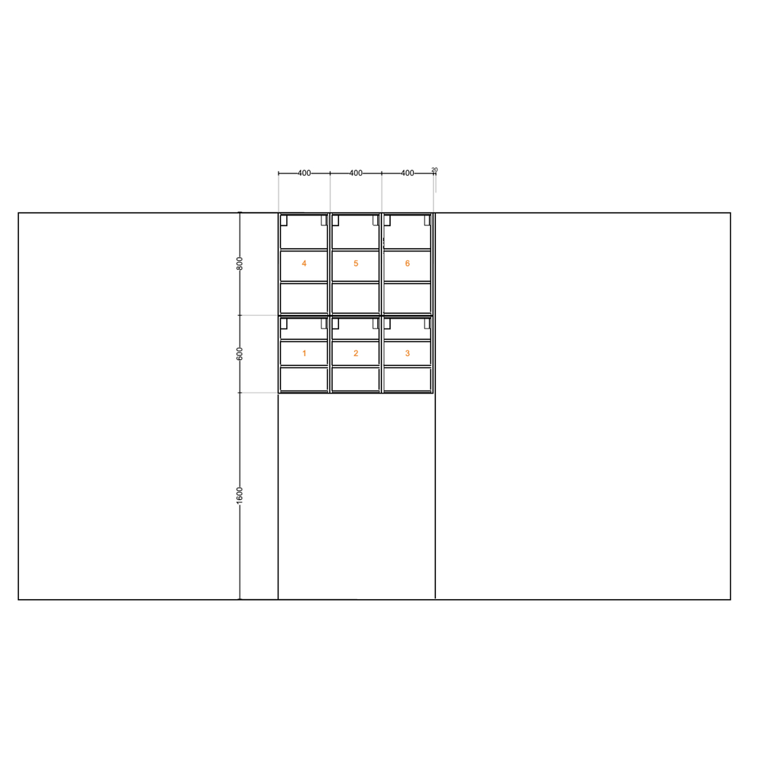 Houtmerk - Kast Lusso 04 - Hoge kast met houten Spatio vak Kastcombinatie Houtmerk