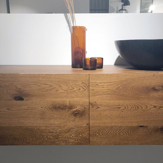 Badmeubel Azur eikenhout met lade 160cm - SALE Kasten Houtmerk