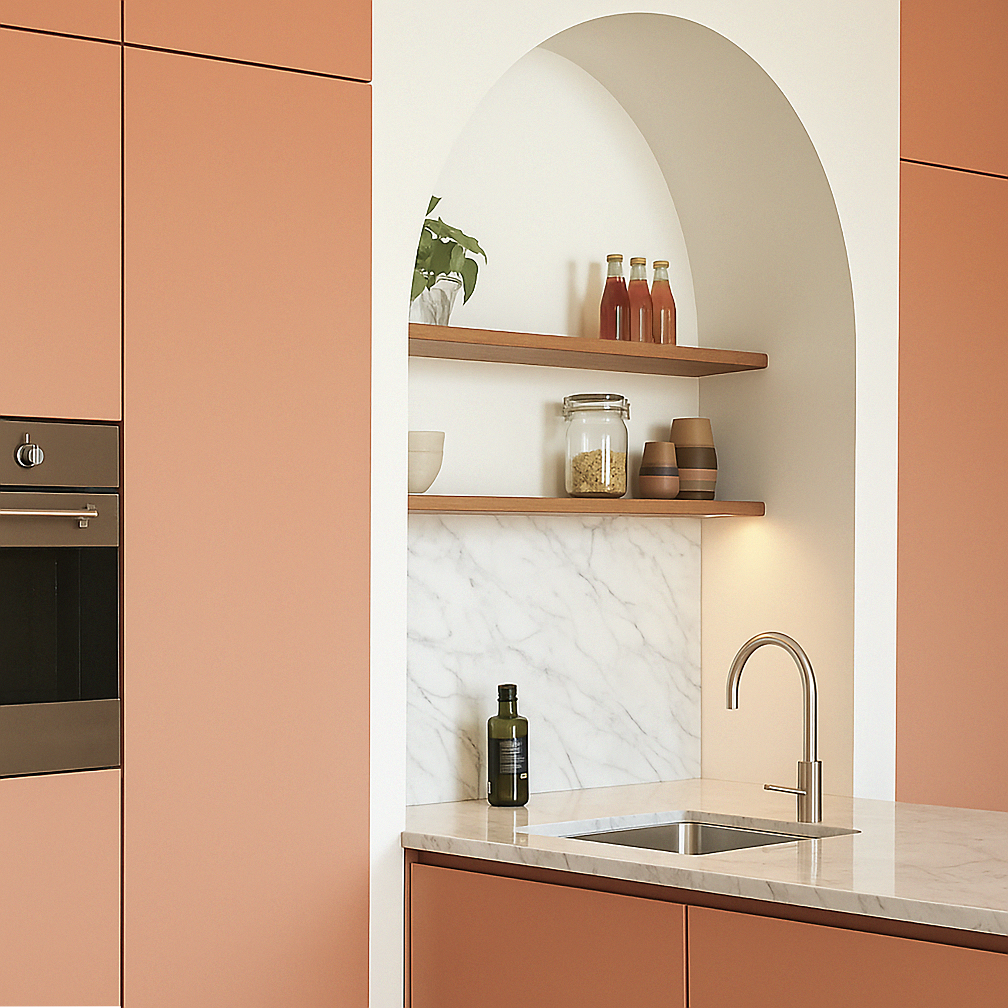 Houtmerk Ratio® - Nisbekleding Roma schilderklaar - Ronde toog met boogvorm Houtmerk