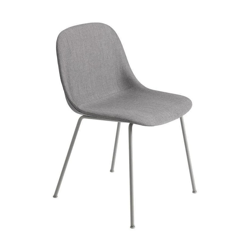 Muuto - Fiber Side Chair - Grijze Kvadrat Canvas Stoffering - SALE Stoelen Houtmerk