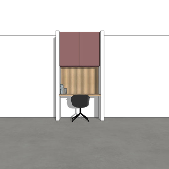 Houtmerk - Kast Flex 01 - Bovenkasten met bureaublad en achterwand Kastcombinatie Houtmerk