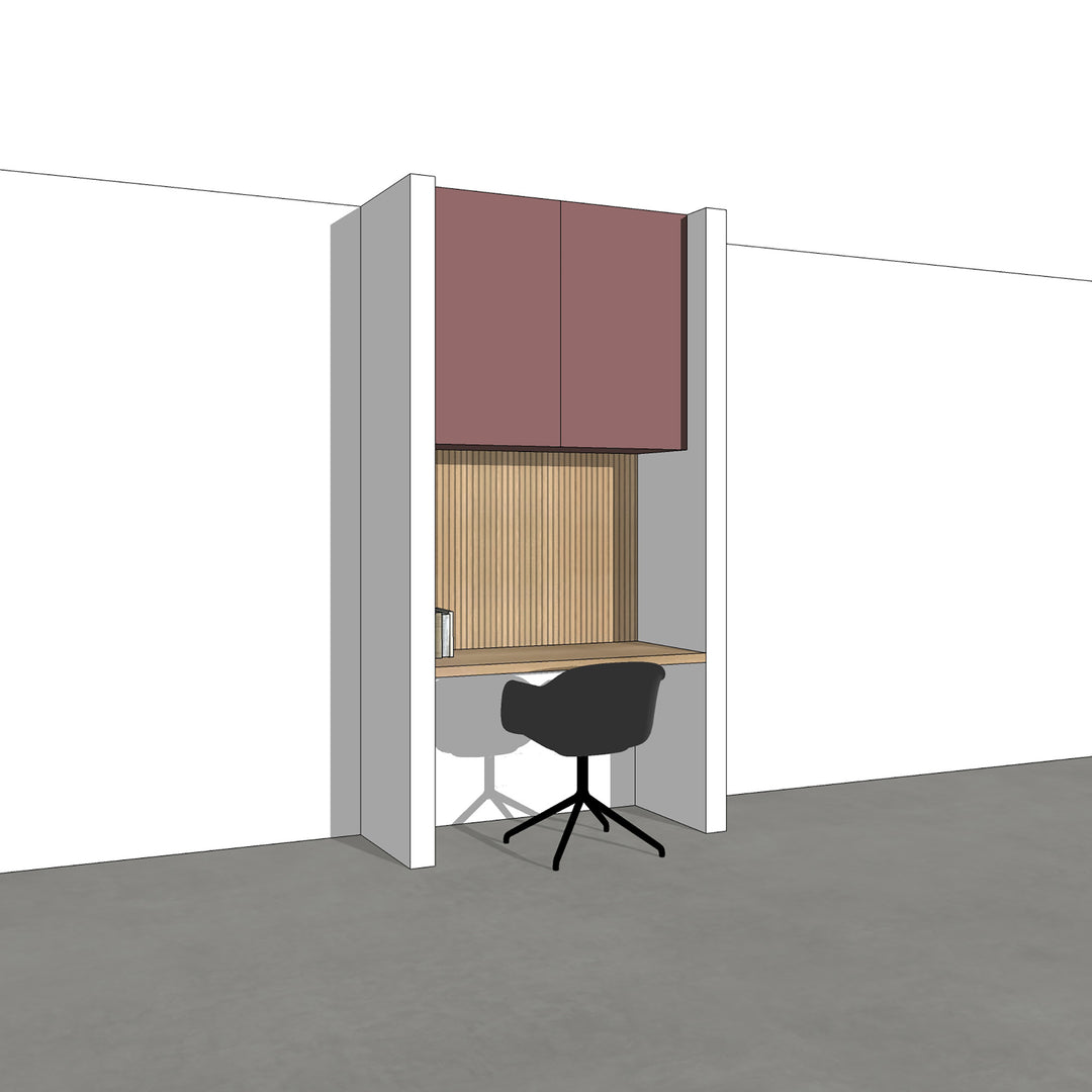 Houtmerk - Kast Flex 01 - Bovenkasten met bureaublad en achterwand Kastcombinatie Houtmerk