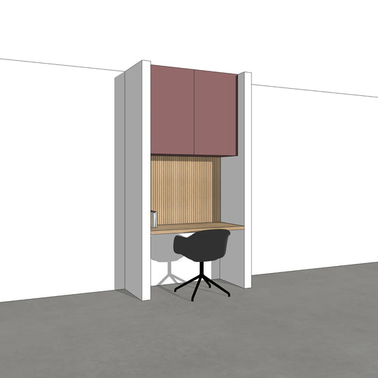 Houtmerk - Kast Flex 01 - Bovenkasten met bureaublad en achterwand Kastcombinatie Houtmerk