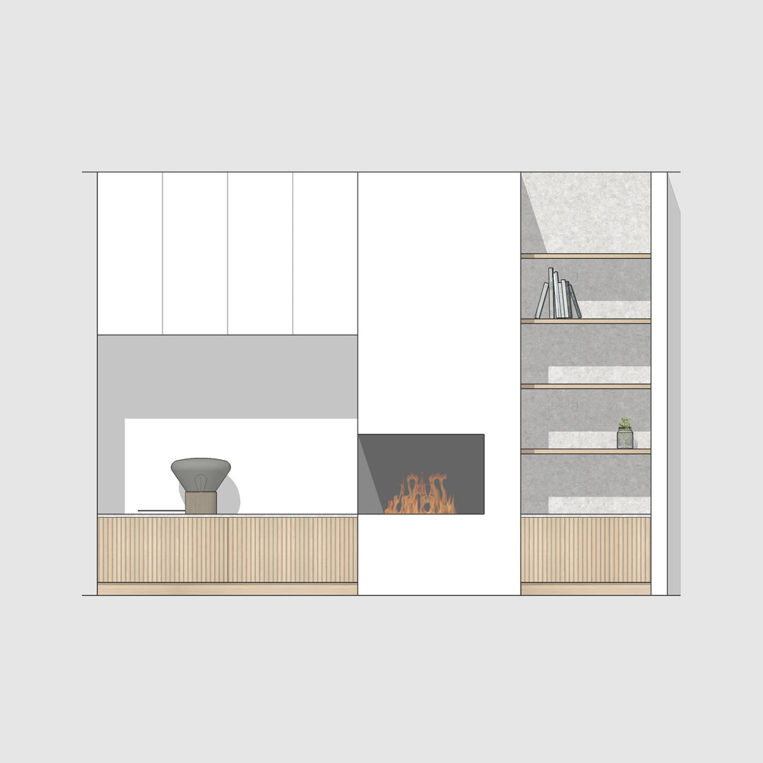 Houtmerk - Kast Forno 03 - Ladekast voor haard Kastcombinatie Houtmerk