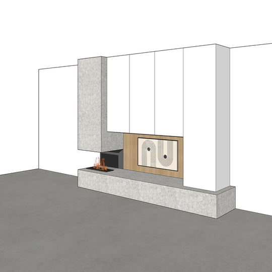 Houtmerk - Kast Fumo 04 - Hoge kastenwand voor haard Kastcombinatie Houtmerk