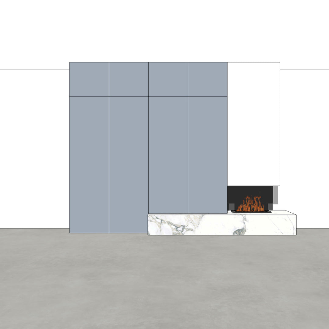 Houtmerk - Kast Fumo 05 - Hoge kastenwand voor haard Kastcombinatie Houtmerk