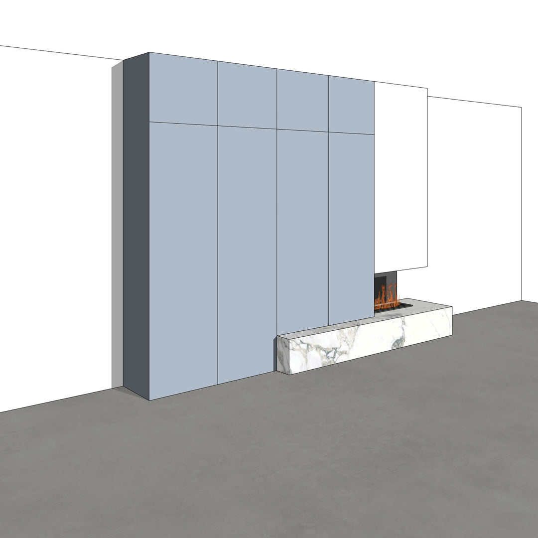 Houtmerk - Kast Fumo 05 - Hoge kastenwand voor haard Kastcombinatie Houtmerk