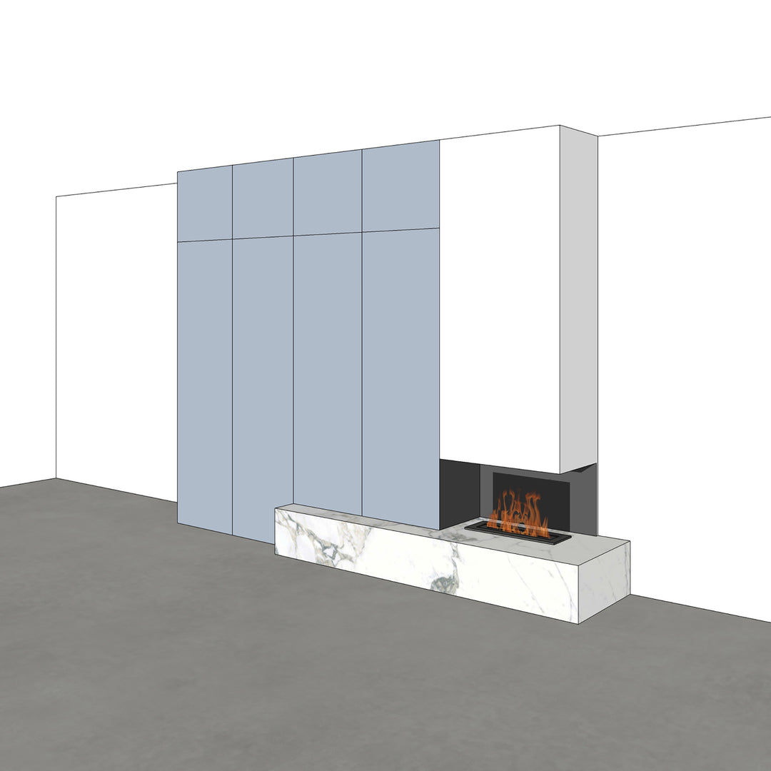 Houtmerk - Kast Fumo 05 - Hoge kastenwand voor haard Kastcombinatie Houtmerk