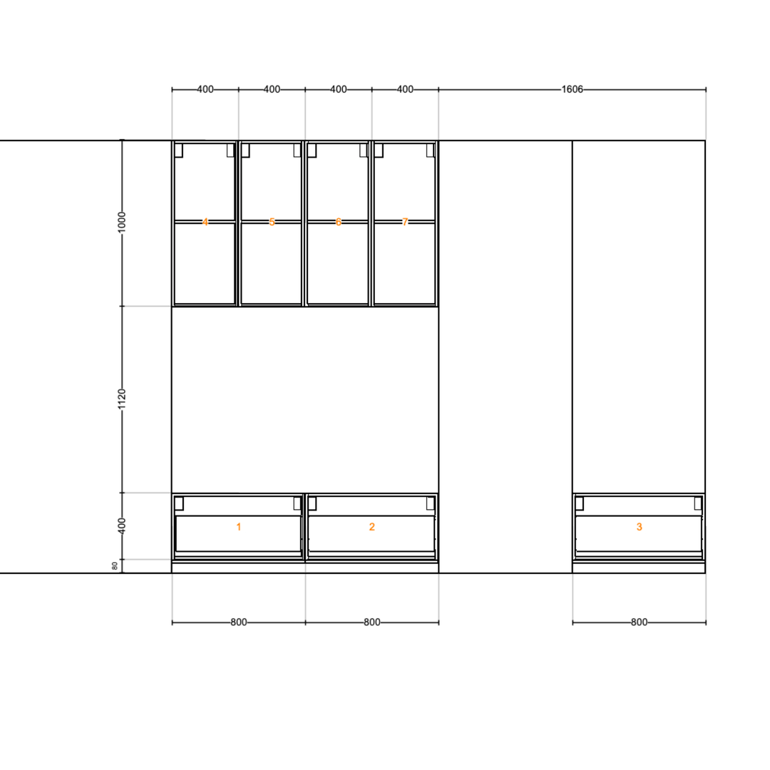 Houtmerk - Kast Forno 03 - Ladekast voor haard Kastcombinatie Houtmerk   