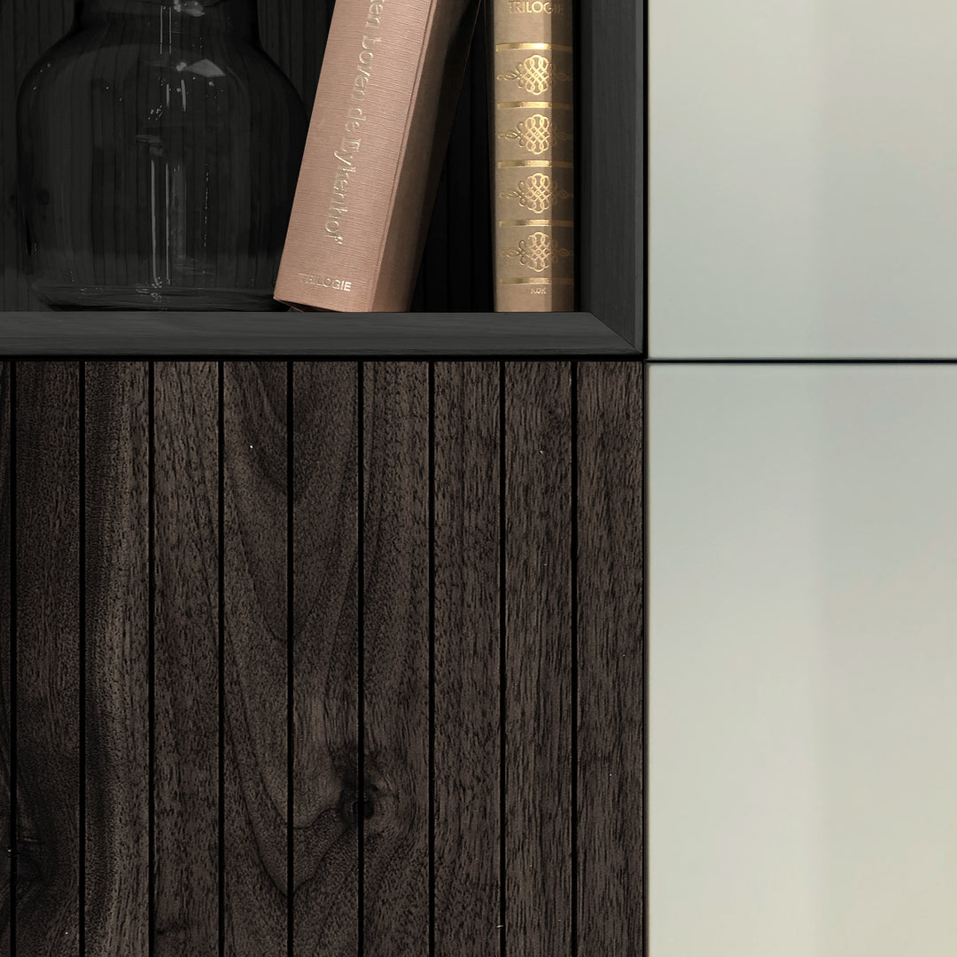 Ratio - Keukenfront MILLER STACCATO - Geprofileerd eiken Blend Zwarte beits Keukenfronten Houtmerk