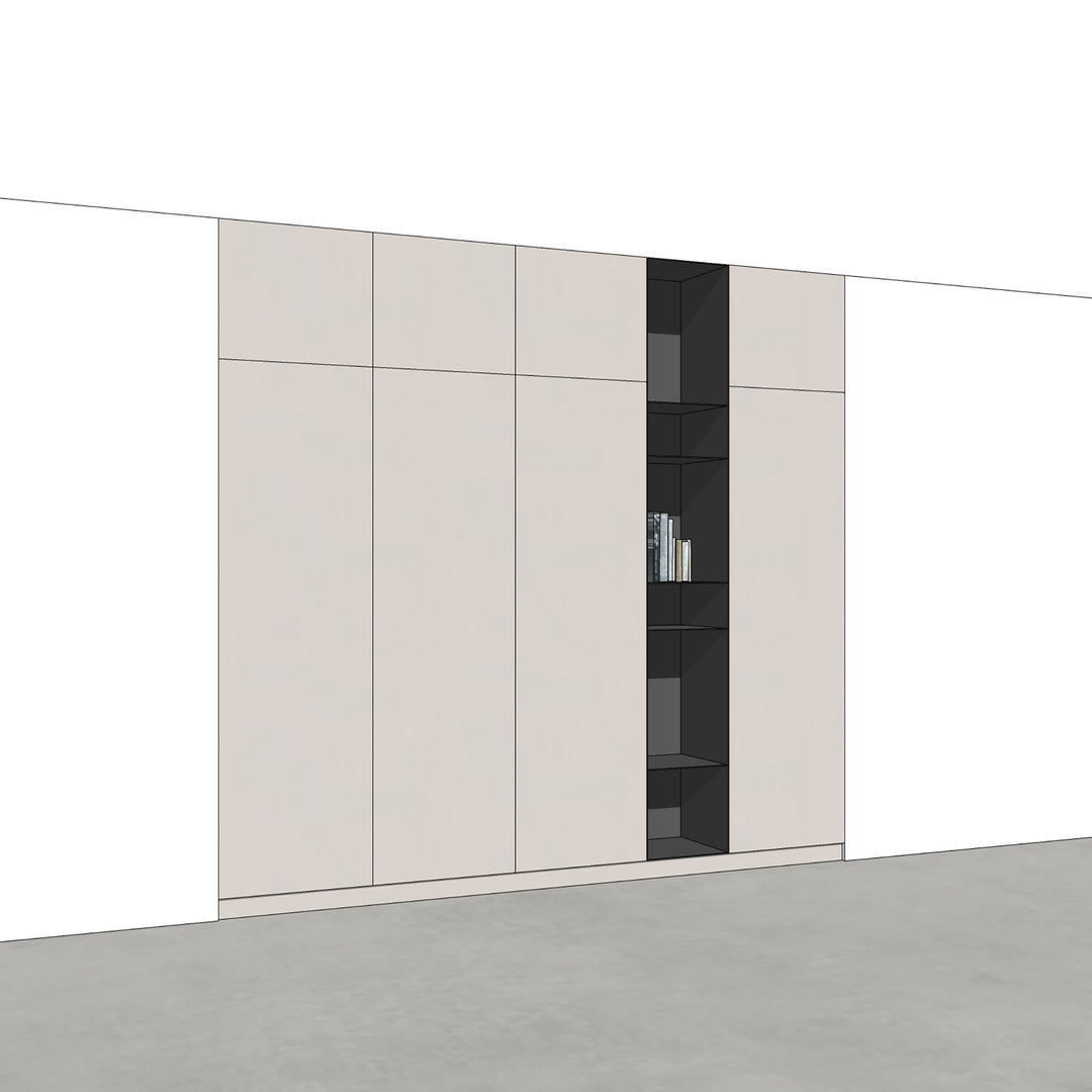 Houtmerk - Kast Vario 04 - Hoge kast met stalen Plato vak Kastcombinatie Houtmerk