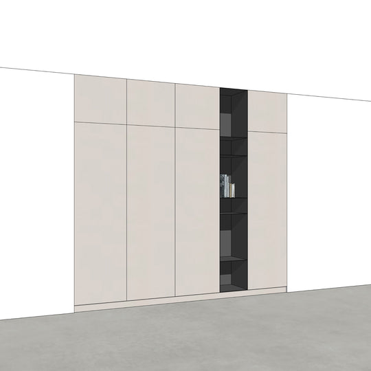 Houtmerk - Kast Vario 04 - Hoge kast met stalen Plato vak Kastcombinatie Houtmerk