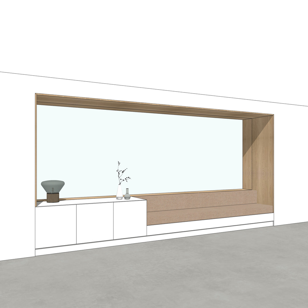 Houtmerk - Zitbank Villa 03 - Zitelement met lades of deuren Kastcombinatie Houtmerk