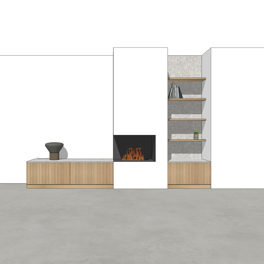 Houtmerk - Kast Forno 01 - Ladekast voor haard Kastcombinatie Houtmerk