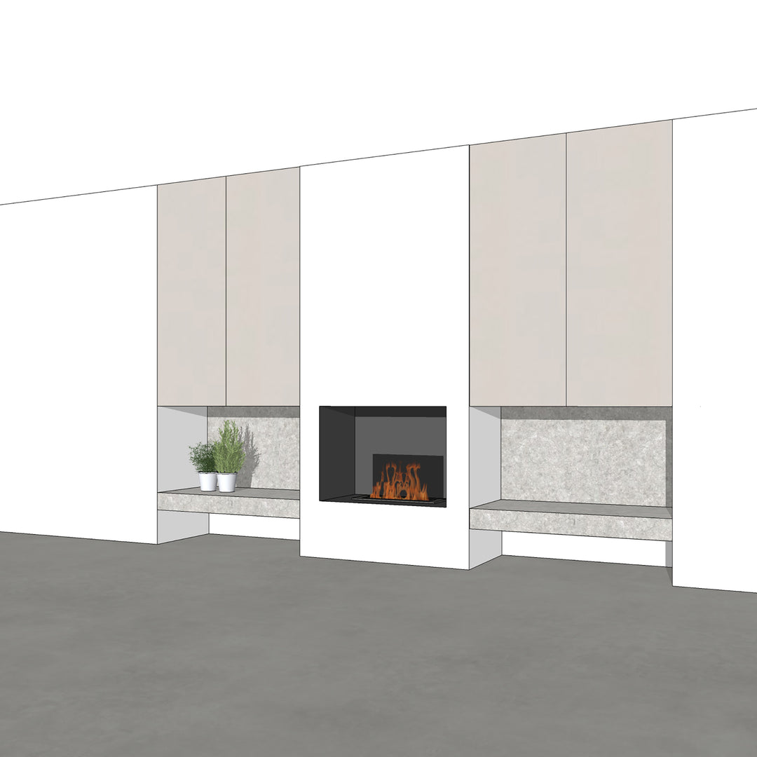Houtmerk - Kast Fumo 03 - Hoge kastenwand voor haard Kastcombinatie Houtmerk