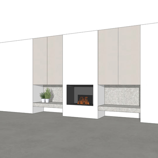 Houtmerk - Kast Fumo 03 - Hoge kastenwand voor haard Kastcombinatie Houtmerk