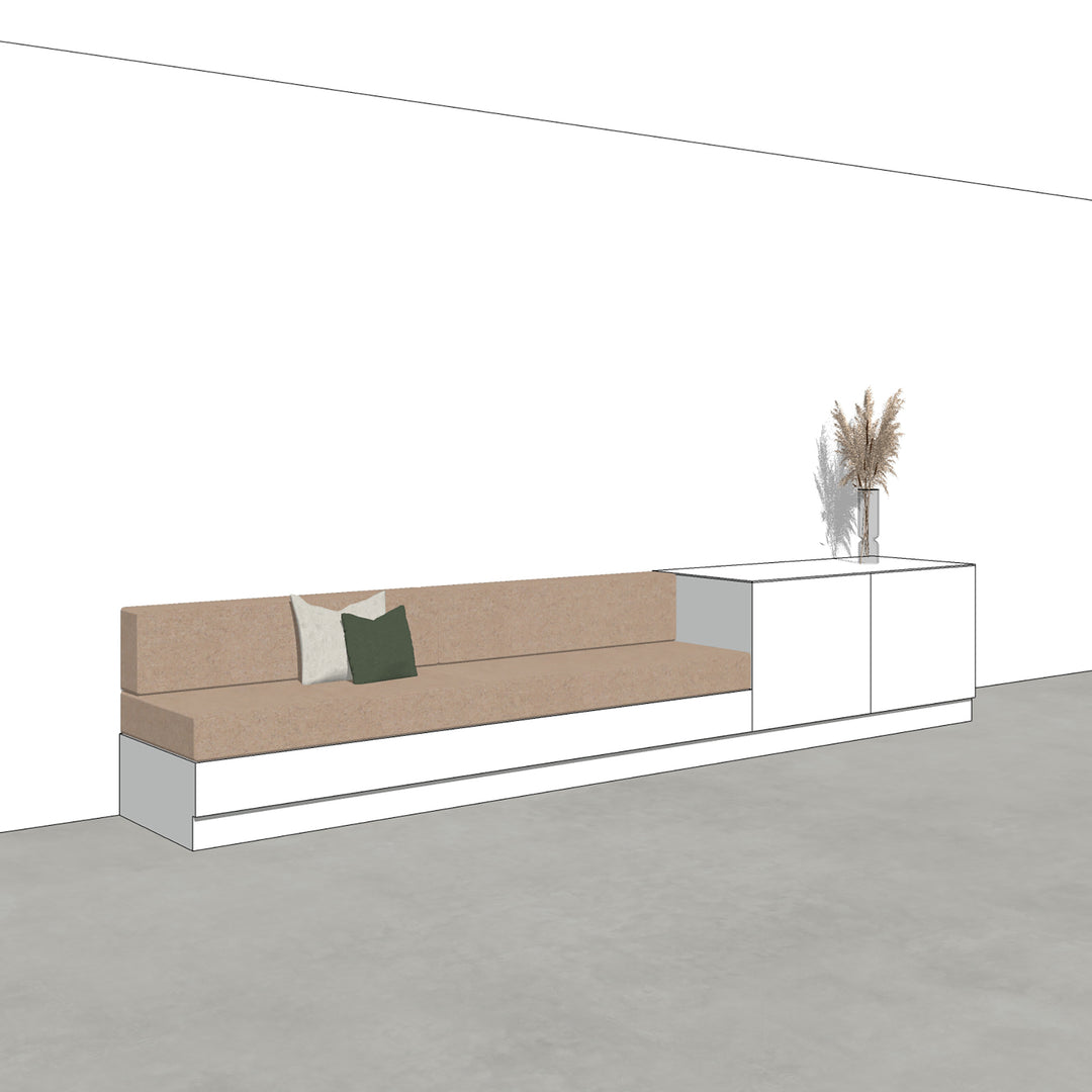 Houtmerk - Zitbank Villa 02 - Zitelement met lades of deuren Kastcombinatie Houtmerk