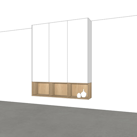 Houtmerk - Kast Vero 03 - Zwevende wandkast met open vak Kastcombinatie Houtmerk