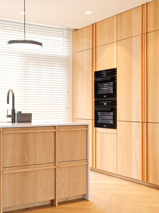 Houtmerk - Kast Lusso 04 - Hoge kast met houten Spatio vak Kastcombinatie Houtmerk