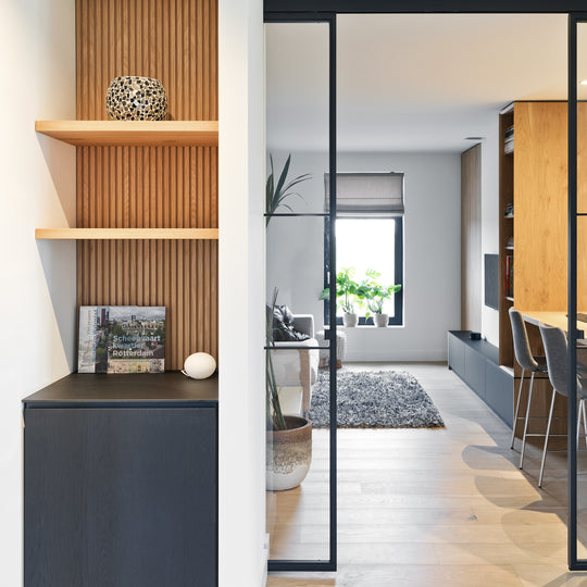 Houtmerk Domus® - Halfhoge kast met nisplanken - Arpa Fenix met hout Kasten Houtmerk