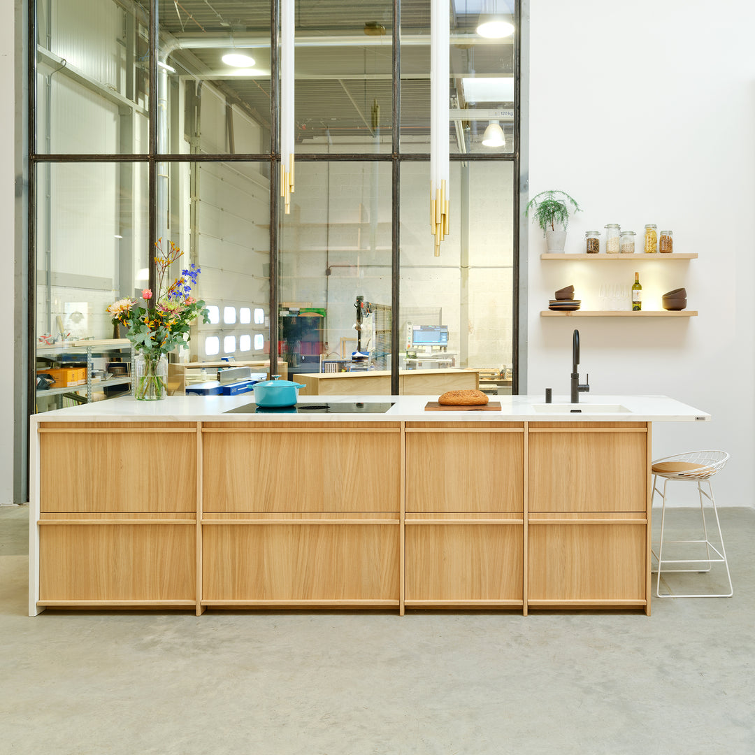 Houtmerk - Kast Duet 05 - Zitkast met lades Kastcombinatie Houtmerk