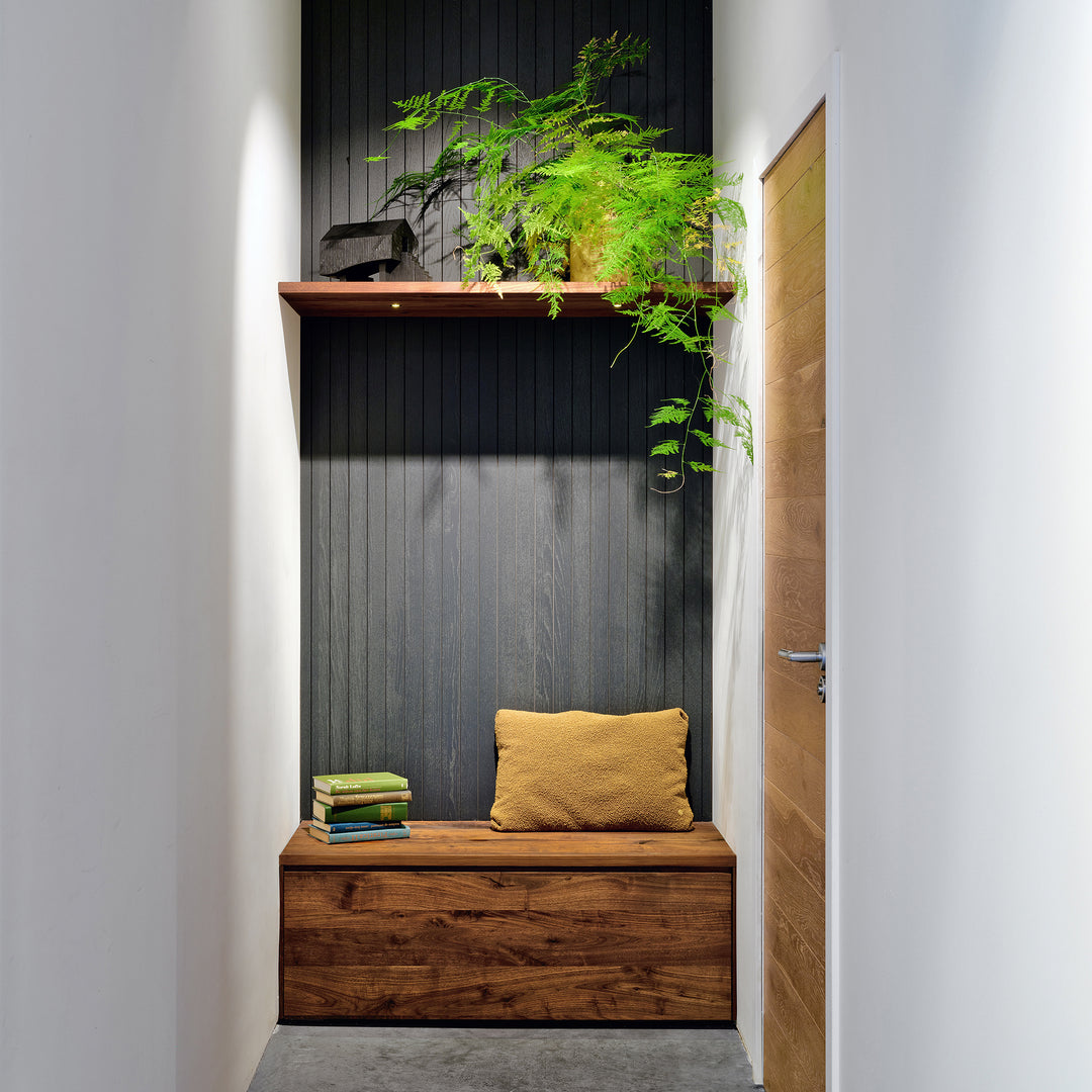 Houtmerk Domus® - Garderobe zitladekast - Massief hout maatwerk Kasten Houtmerk