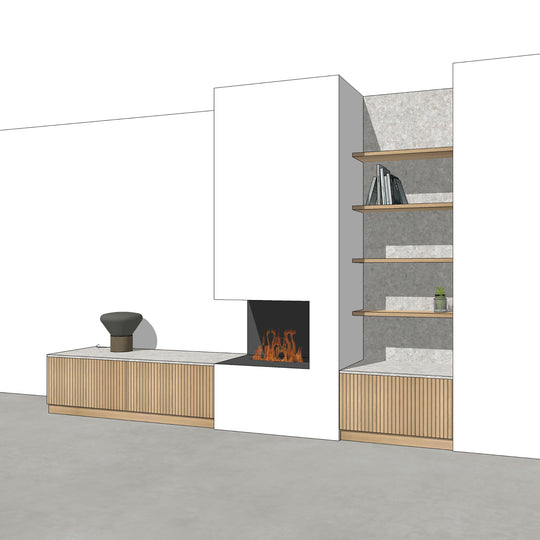 Houtmerk - Kast Forno 01 - Ladekast voor haard Kastcombinatie Houtmerk