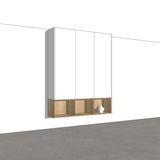 Houtmerk - Kast Vero 03 - Zwevende wandkast met open vak Kastcombinatie Houtmerk