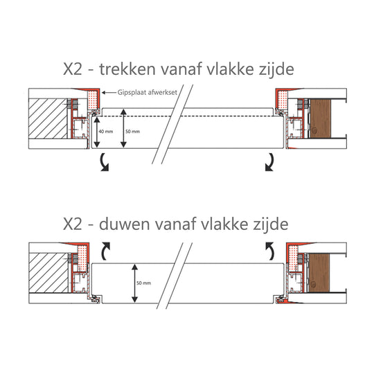 Houtmerk - Maatwerk houten deur met onzichtbaar kozijn - Noten Deuren Houtmerk