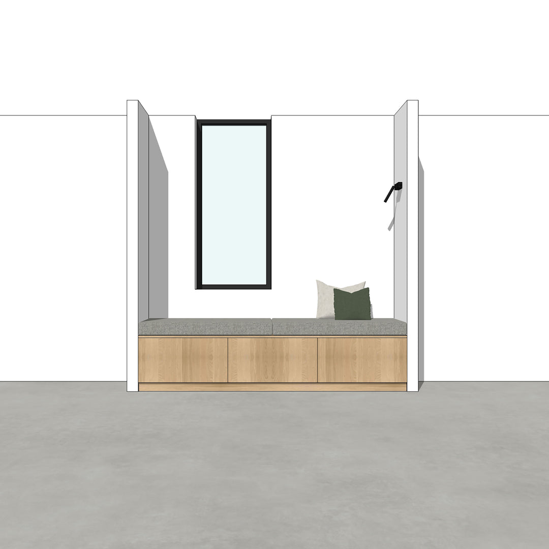 Houtmerk - Zitbank Villa 01 - Zitelement met lades of deuren Kastcombinatie Houtmerk