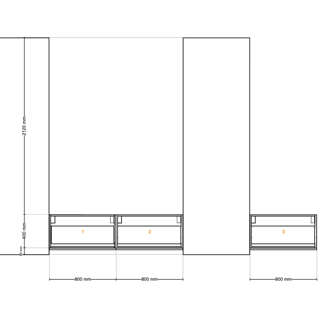 Houtmerk - Kast Forno 02 - Ladekast voor haard Kastcombinatie Houtmerk   