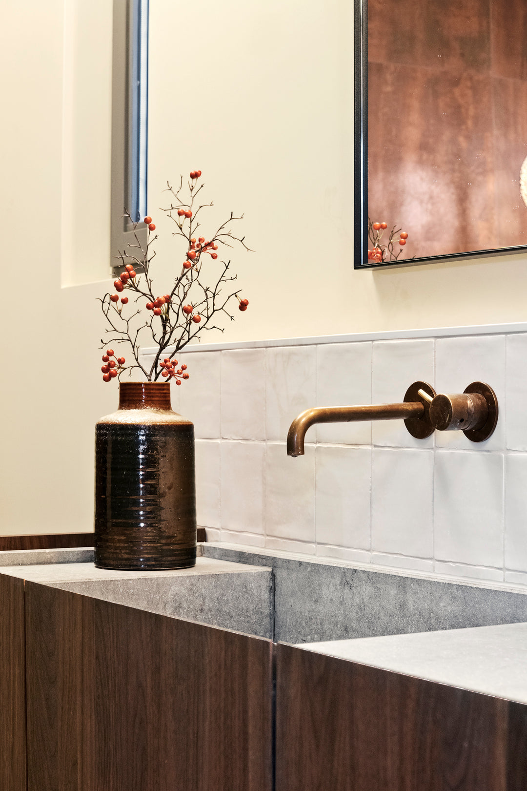 Houtmerk - Partout dubbele wastafel 180cm - Concreto - Natuursteen uit voorraad Houtmerk