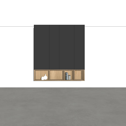 Houtmerk - Kast Vero 01 - Zwevende wandkast met open vak Kastcombinatie Houtmerk