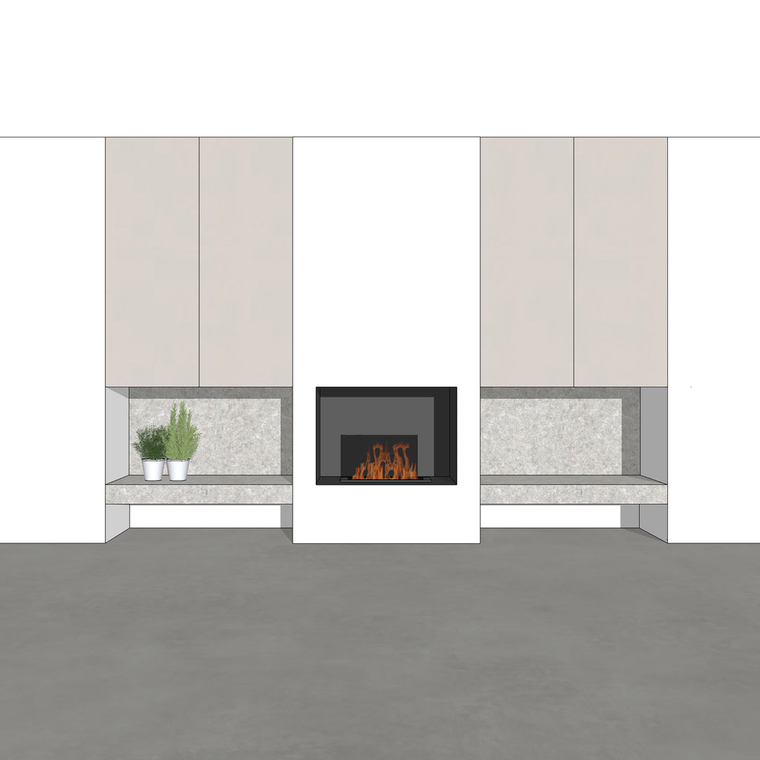 Houtmerk - Kast Fumo 03 - Hoge kastenwand voor haard Kastcombinatie Houtmerk