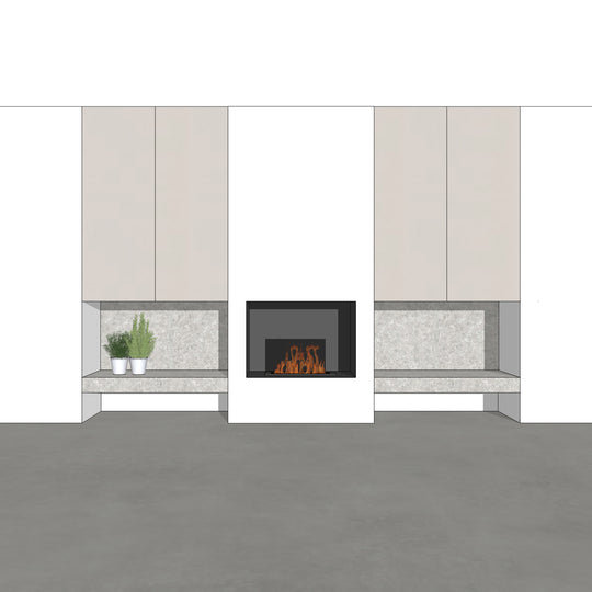 Houtmerk - Kast Fumo 03 - Hoge kastenwand voor haard Kastcombinatie Houtmerk