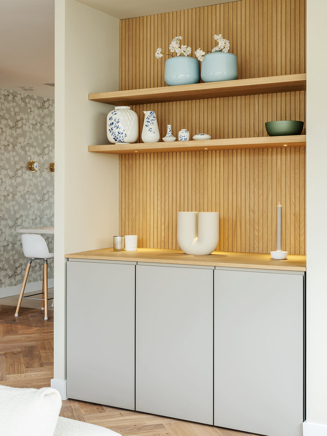 Houtmerk Domus® - Halfhoge kast met nisplanken - Arpa Fenix met hout Kasten Houtmerk