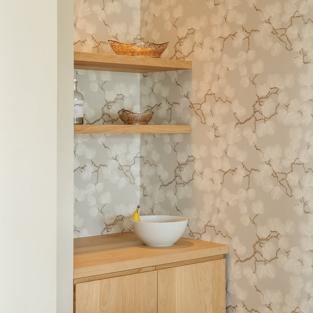 Houtmerk Domus® - Lage ladekast met wandplanken - Massief hout maatwerk Kasten Houtmerk