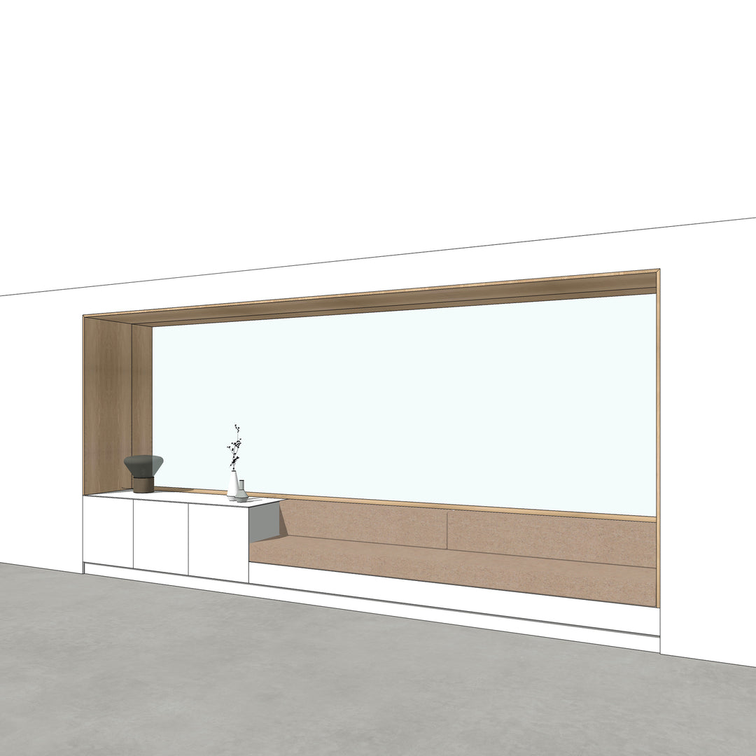 Houtmerk - Zitbank Villa 03 - Zitelement met lades of deuren Kastcombinatie Houtmerk